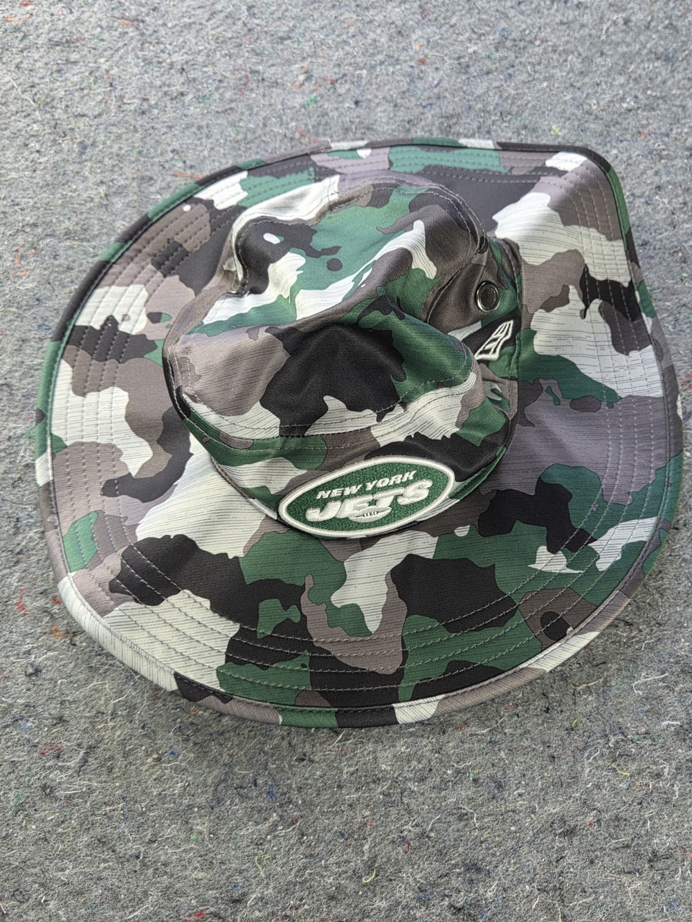 New Era New York Jets Camo Bucket Boonie Hat NFL OSFM Wide Brim Green